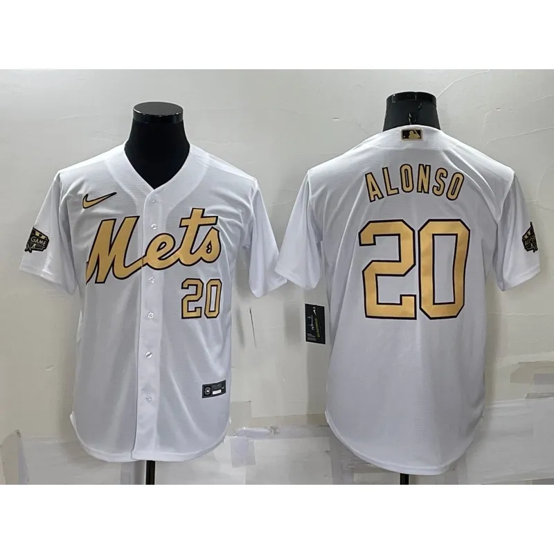 ┋❐ 2022 MLB New York Mets All Star 20 Pete Alonso White Gold