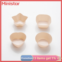 Ministar ชุดรูปหัวใจกลมห้าเหลี่ยมทรงสี่เหลี่ยมขนาดเล็ก4ชิ้นเค้กมัฟฟินซิลิโคนอุปกรณ์แม่พิมพ์อบอบ