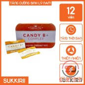 Hộp 12 Viên Kẹo Sâm Candy B+ Complex Alpha Seven Chuẩn Mỹ - Vị Cam Dễ Ngậm