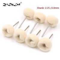 ZtDpLsd 5Pcs 2.35/3mm Shank Fine Shank Wool Polishing Head Grinding Jewelry Metals Wheels Buffing Felt Rotary Brush Wheel