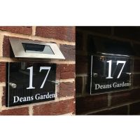 Customized Door Sign Numbers House Sign Plaques Solar Light Door Acrylic Aluminum Backplane Barware