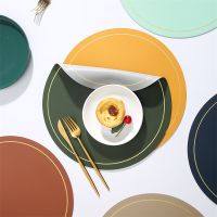 【CC】♝卐❈  Round Large Double-sided Leather Table And Oil-proof Household Insulation Placemat Hotel Placemats