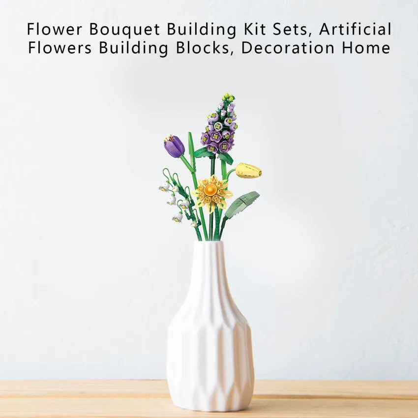 Flower Bouquet Building Kit Sets, Artificial Flowers Building Blocks,  Decoration Home, 534 Pcs Botanical Collection for Adults, Not Compatible  with