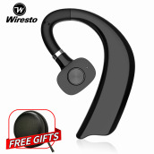 Wiresto Wireless Earbud Bluetooth 5.0 Headset Mini Stereo Sport Earphone Business Invisible Headphone Noise Canceling Earpiece with Microphone Free Case Box for Sports Office Driver