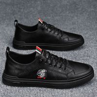 ❖♂♣ Mens shoes 2022 new winter waterproof work board shoes mens kitchen non-slip casual leather shoes black labor insurance trendy shoes