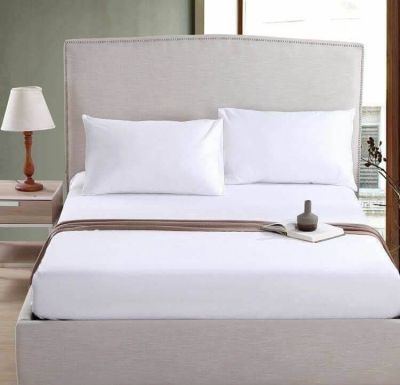 ⚪ ผ้าปูที่นอน ชุดผ้าปูที่นอน สีพื้น สีขาว ขนาด 6/5/4/3.5/3  ฟุต รัดมุม 4 ด้าน ยาว 9-10 นิ้ว  fit sheet