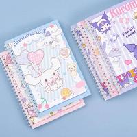 น่ารัก 60 หน้า A5 การ์ตูน Sanrio ม้วนโน๊ตบุ๊ค Mymelody Kuromi Cinnamoroll วารสารโน๊ตบุ๊ค Kawaii ไดอารี่ Sketchbook อุปกรณ์สำนักงานของขวัญวันเกิด