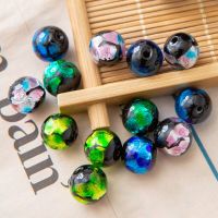 Round Shape 8mm 10mm 12mm Colorful Foil Handmade Lampwork Glass Loose Beads for Jewelry Making DIY Crafts Findings DIY accessories and others