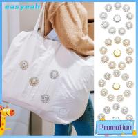 EASYEAH 10PCS งานฝีมือ DIY เครื่องประดับเสื้อผ้า ชุดแต่งงาน คริสตัล ปุ่ม Rhinestone กระดุมมุก กิ๊บติดผมไข่มุก เครื่องประดับหมวก