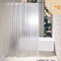 3D Transparent PEVA Bathroom Shower Curtain Liner with Hooks Waterproof Mildew Proof Door Clear Curtain Luxury Home Decoration