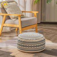 Perfklarge Pouf Cover Bedroom Decor Textured Handmade Woven Foot Rest