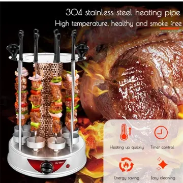 3 in 1 Electric BBQ Kebab Grill Machine ,1000W Automatic Rotating