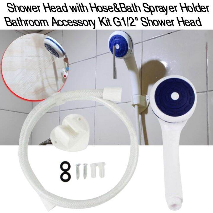 Shower nozzle kit bathtub spray bracket hose G1/2 threaded connector