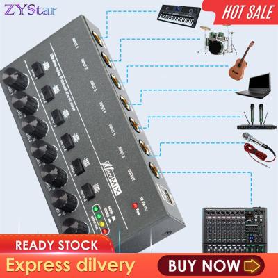 ZYStar เครื่องผสมเสียงเครื่องผสมสัญญาณมิกเซอร์สตูดิโอขนาด6อินพุตสำหรับบันทึกเสียงในสตูดิโอ