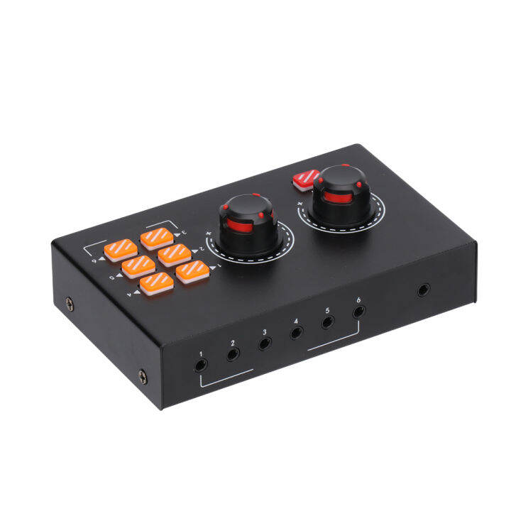 stock-audio-distributor-audio-splitter-monitor-recording-live-distribution-system-converter-switcher-e821-stereo-mixer-audio-distributor-for-headphone-external-power-amp-volume-การควบคุมอิสระ