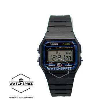 Casio F-105-1A Black Resin Band Digital Vintage Casual Watch