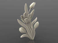 【❉HOT SALE❉】 shen1817474 โมเดล3d Stl สำหรับเครื่องแกะสลักเราเตอร์ Cnc Relief Artcam Aspire "Tulips" Es