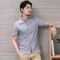 ♦ เสื้อเชิ้ตแขนสั้น Oxford รุ่น TheDOT. ผ้าทอ Twill หนานุ่ม ใส่สบาย ทนทาน