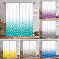 Gradually Changing Moroccan PatternSmall Fresh Idyllic Flowers 3D Digital Printing Bedroom Living Room Window Curtains 2 Panels