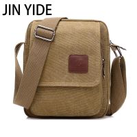 Mens Casual Style Canvas Shoulder Messenger Bags Multi-pocket with lid Handbag Crossbody Flap Bag For Man Business Sling Bag Cross Body Shoulder Bags