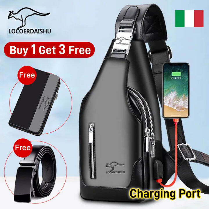 Cologoo New Men's Messenger Bag Highend Handsome Shoulder Soft Leather