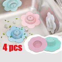 4/2 pcs Silicone Sink Strainer Basin Filter Petal Shape Kitchen Bathroom Floor Drain Cover Universal Anti-clogging Sink Strainer