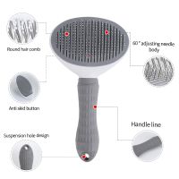 Dog Brush One Click Hair Removal Cat Comb for Shedding amp; Grooming Long or Short Hair Self Cleaning Slicker Brush Pet