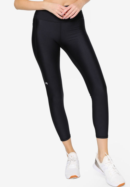 Under Armour HeatGear Hi Rise Ankle Leggings for Women - Black/Black ...