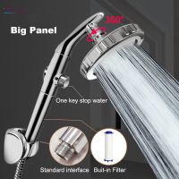 Zloog High Pressure Shower Head with Stop Button Sprayer Water Saving Bathroom Handheld Shower Head Filter Rainfall Shower Showerheads