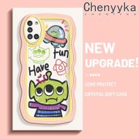 Chenyyka เคสสำหรับ Samsung A31 เคสลายสัตว์ประหลาดต่างดาวสีสันสดใสน่ารักขอบครีมลอนนุ่ม เคสมือถือกันกระแทกแบบใสสร้างสรรค์โปร่งใสลายกล้องถ่ายรูปเรียบปลอกป้องกันซิลิโคน