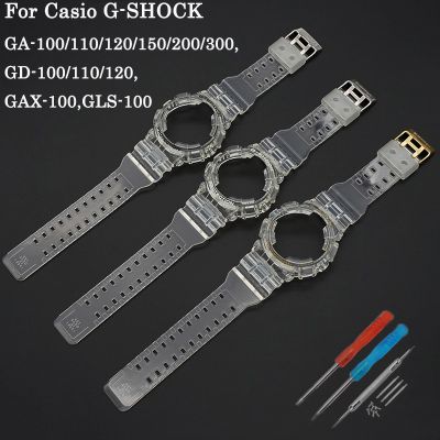 ซิลิโคนนาฬิกา Bezel สายคล้อง Refit Kit สำหรับ Casio G-SHOCK GA110 GD120 GLS100 GAX100 TPU สร้อยข้อมือกีฬานาฬิกา Bezel เปลี่ยน GA-100 GD100ผู้ชายผู้หญิงนาฬิกาอุปกรณ์เสริม