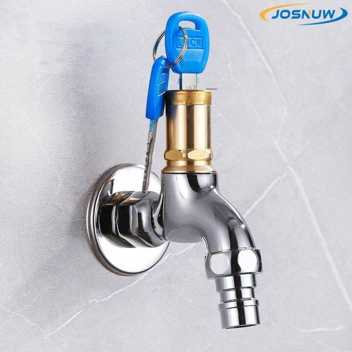 JOSNUW AntiTheft Faucet Water Tap with Lock Washing Machine Faucet Key