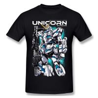 Unicorn Gundam Japan Men T Shirt New Vintage Oversize Cotton Crewneck Short Sleeve Clothes