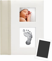 Pearhead First 5 Years Baby Memory Book with Clean-Touch Baby Safe Ink Pad to Make Baby’s Hand or Footprint Included, Ivory Classic 698904350132