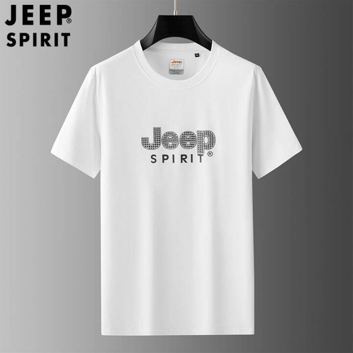 เสื้อยืดผู้ชายแขนแขนสั้นคอกลม Jeep Spirit เสื้อยืดแขนสั้นระบายอากาศได้ 