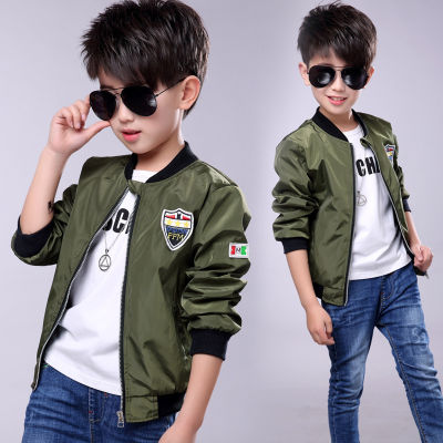 DIMUSI Spring Jackets for Boy Coat Army Green Bomber Jacket Boys Windbreaker Autumn Jacket Patchwork Kids Children Jacket