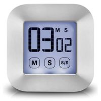 Smart Touch Screen Timer Digital Cooking Timer Magnetic Clock LCD ABS Stopwatch Kitchen Countdown Timer