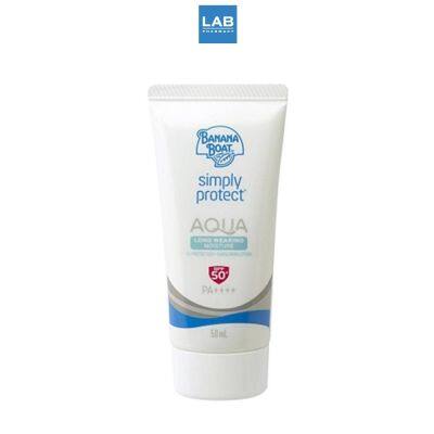 Banana Boat Simply Protect Aqua Long Wearing Sunscreen Lotion SPF50+ PA++++ 50 ml.สูตรสำหรับกิจกรรมกลางเเจ้ง ปกป้องยาวนาน เเละ กันน้ำ กันเหงื่อดีเยี่ยม