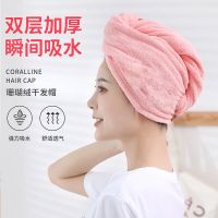 [Durable and practical] Dry hair cap womens water-absorbing double-layer thickening 2023 new turban hair washing and wiping hair super quick-drying towel shower cap