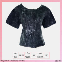 USED - Black Marble T-Shirt | เสื้อยืดสีดำ สีขาว เสื้อครอป ลายกราฟิก ลายหินอ่อน แขนสั้น คอกลม ทรงใหญ่ มือสอง