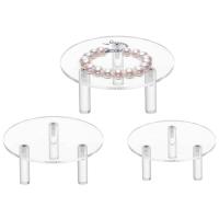 Acrylic Risers For Display Jewelry Display Round Riser Holder 3pcs Safe Anti Wear Transparent Acrylic Display Risers Shelf For Watch Cosmetics Jewelry judicious