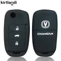 hot【DT】 Kirtlandi Silicone Car Cover for Changan CS75 CS15 Benni E-Star 2019 2020 3 Holder Keychain Accessories