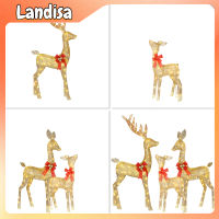 3-Piece 3D Christmas Reindeer Family LED Lighted Glitter Christmas Deer Family Decoration For Yard Patio Lawn Garden Party