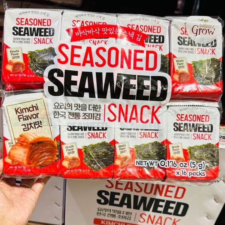 Balance Grow Seaweed Snack Kimchi Flavor 16packs Seasoned Seaweed