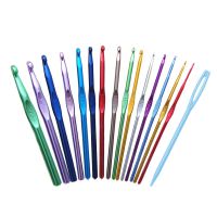 【CW】 2 10mm Knitting Needles Multicolor Crochet Set Weave Yarn Sewing Hooks for