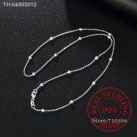 ■☢ Slim Thin 925 Sterling Silver Beaded Choker Necklace for Women Girl Link Sweater Necklace 16-24 Inchs Ball Chains Lobster Clasp