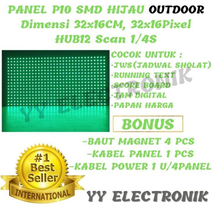 Panel Module Model Led P10 Running Text Smd Hijau Green Outdoor ...