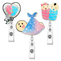 Cute Cartoon Nurse Badge Reel Clip Keychain Retractable Badge Holder Doctor ID Card Holder