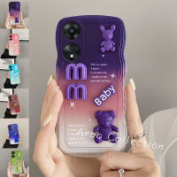 เคสโทรศัพท์ OPPO A18 A38 4G เคส Phone Case ขายดีสีน้ำมันใสลูกบาศก์เคสตุ๊กตาหมีปกป้องเลนส์ฝาครอบนุ่ม2023