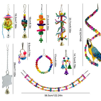 10 Ladder Stand Cockatiel Small Rope Metal Parrot Set Toys